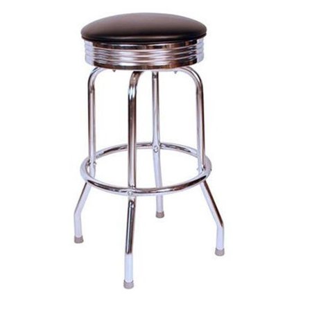 RICHARDSON SEATING CORP Richardson Seating Corp 19715BLK-24 19715- 24 in. Floridian Swivel Counter Stool; Black - Chrome 19715BLK-24